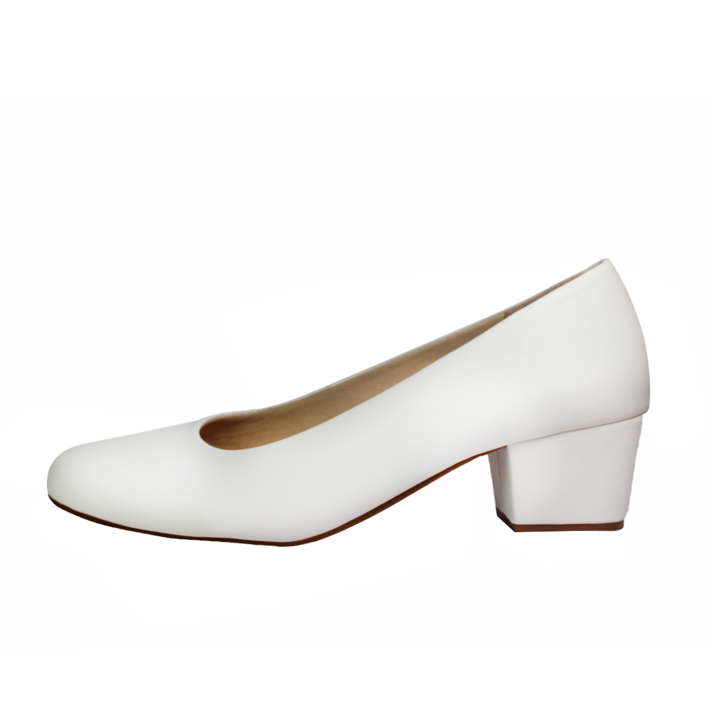 Scarpin Boneca Salto Baixo Grosso Luiza Sobreira Branco Mod. 2084 Branco 2