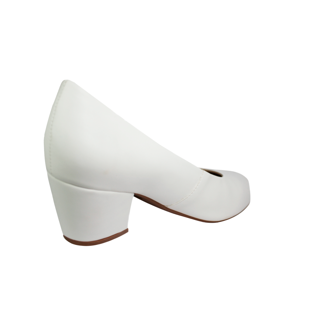 Scarpin Boneca Salto Baixo Grosso Luiza Sobreira Branco Mod. 2084 Branco 3