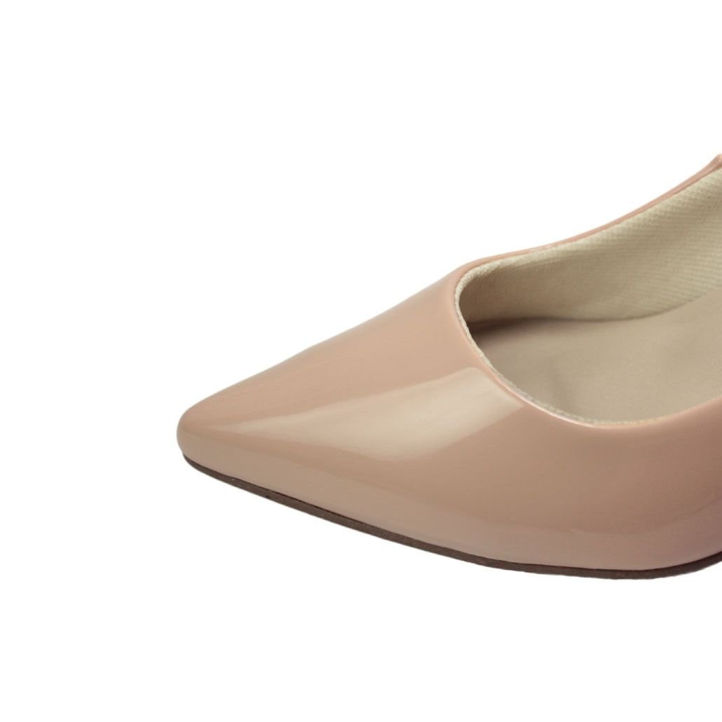 Scarpin Salto Baixo Fino Luiza Sobreira Verniz Nude Mod. 4010 Bege 4