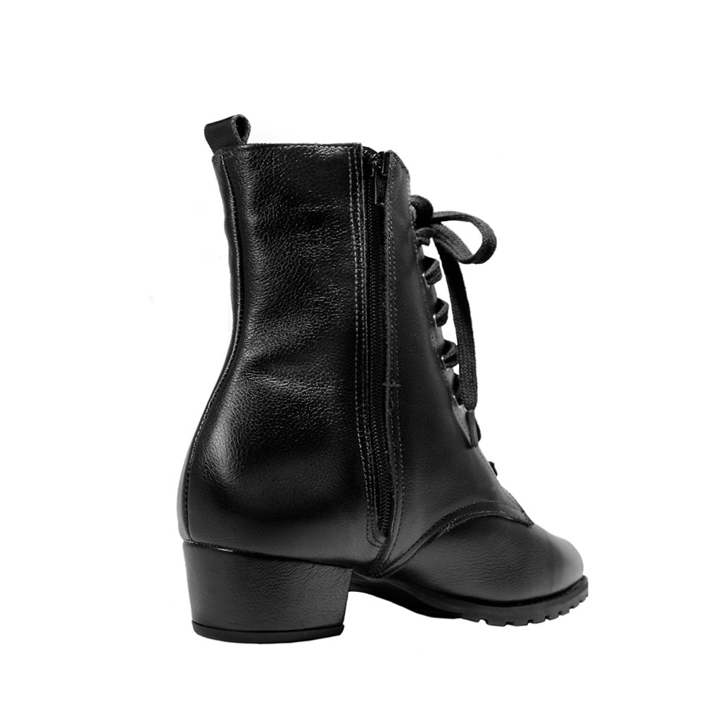 Bota Coturno Salto Baixo Grosso 3cm Cano Curto Bico Redondo Luiza Sobreira Preta Mod. 2199 Preto 4
