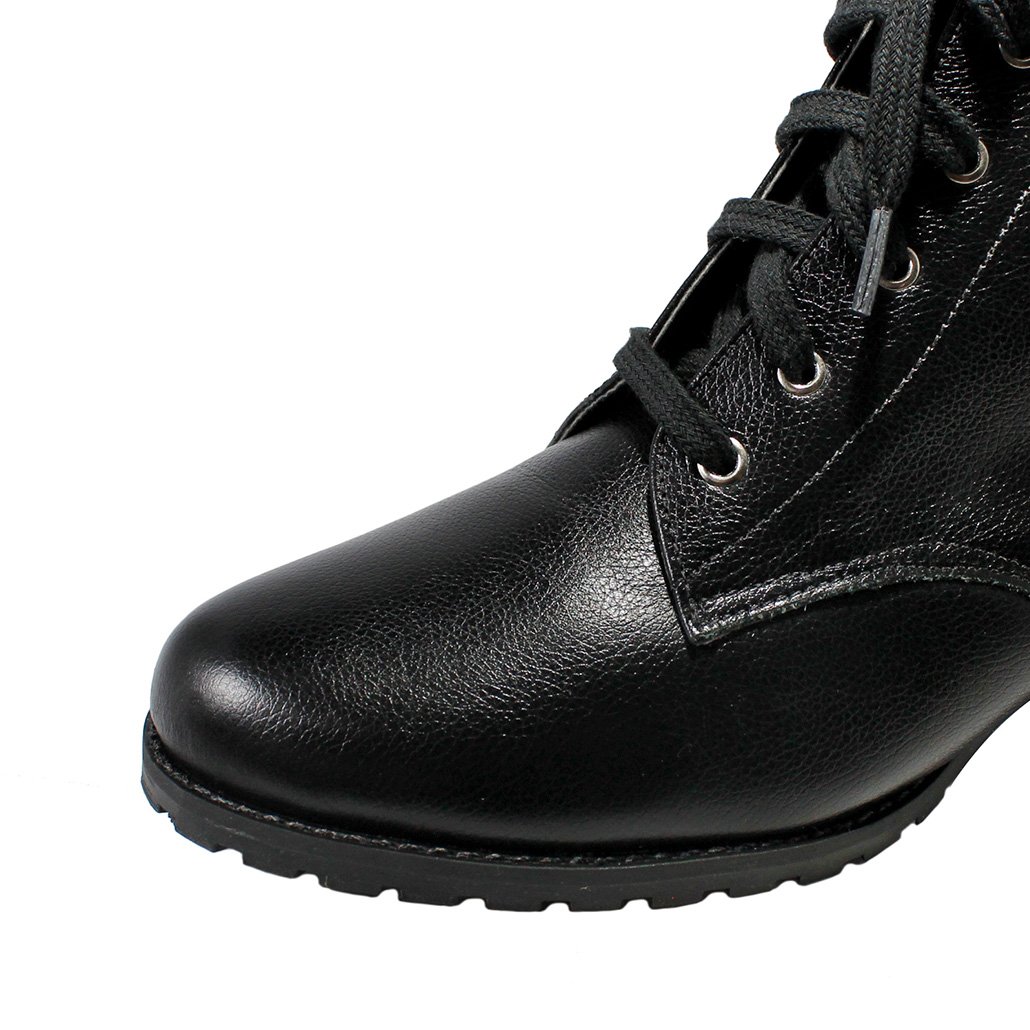 Bota Coturno Salto Baixo Grosso 3cm Cano Curto Bico Redondo Luiza Sobreira Preta Mod. 2199 Preto 5