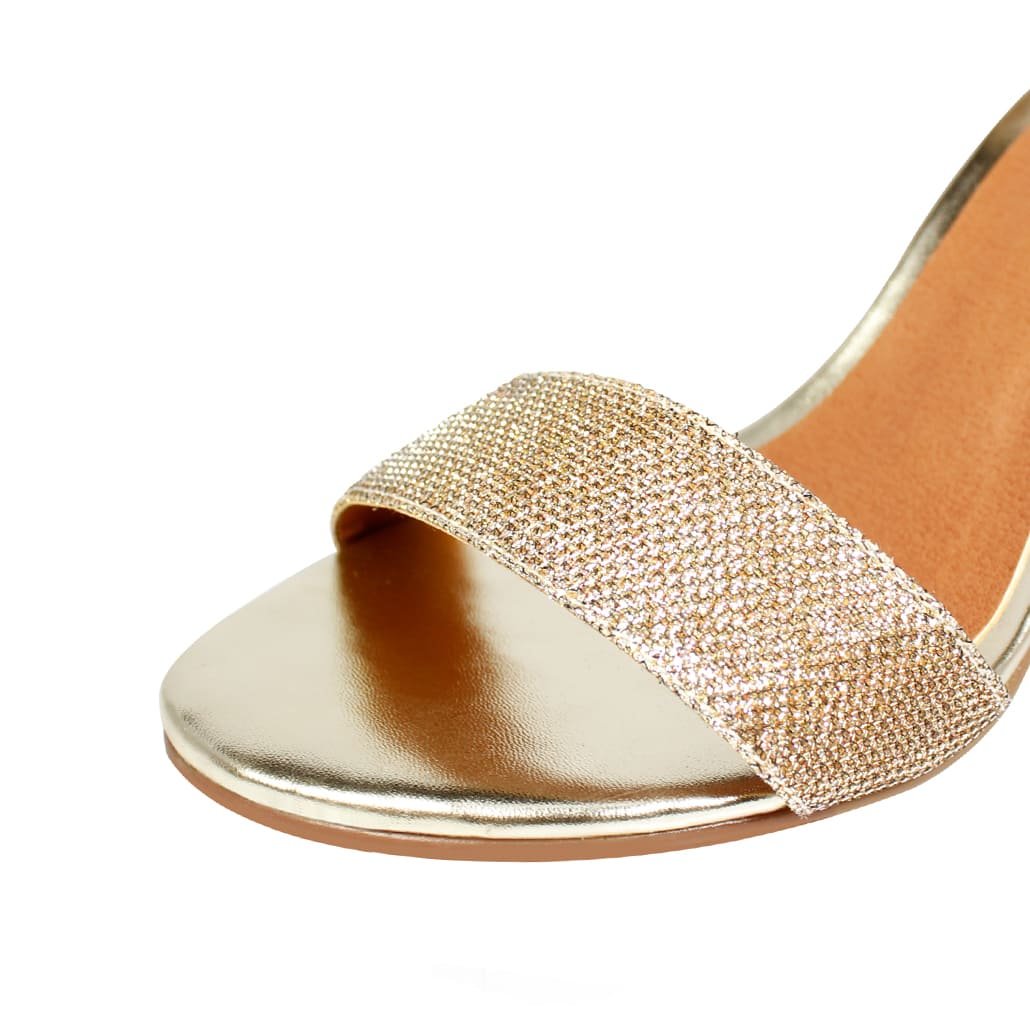 Sandália Salto Alto Fino Luiza Sobreira Glitter Dourada Mod. 2185 Dourado 4