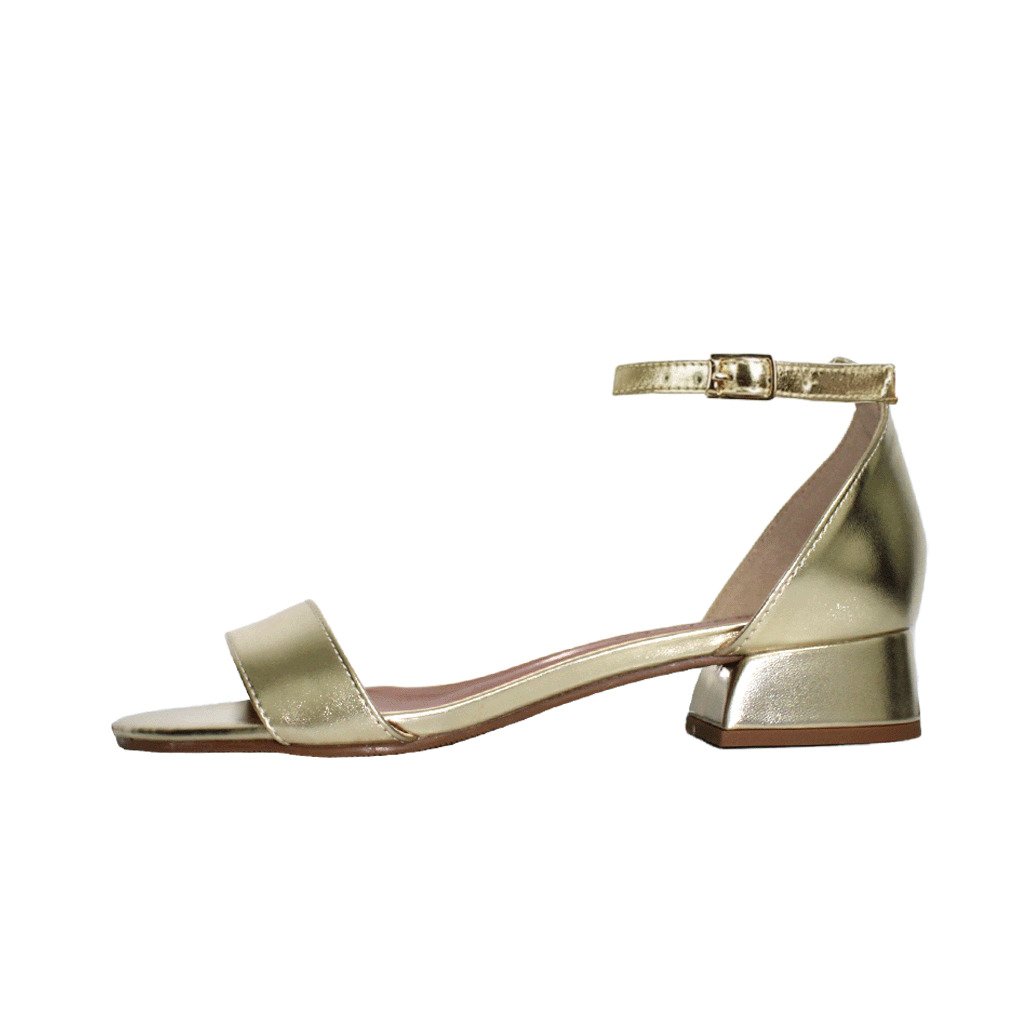 Sandália Salto Baixo Grosso 3cm Luiza Sobreira Dourada Mod. 2141 Dourado 2