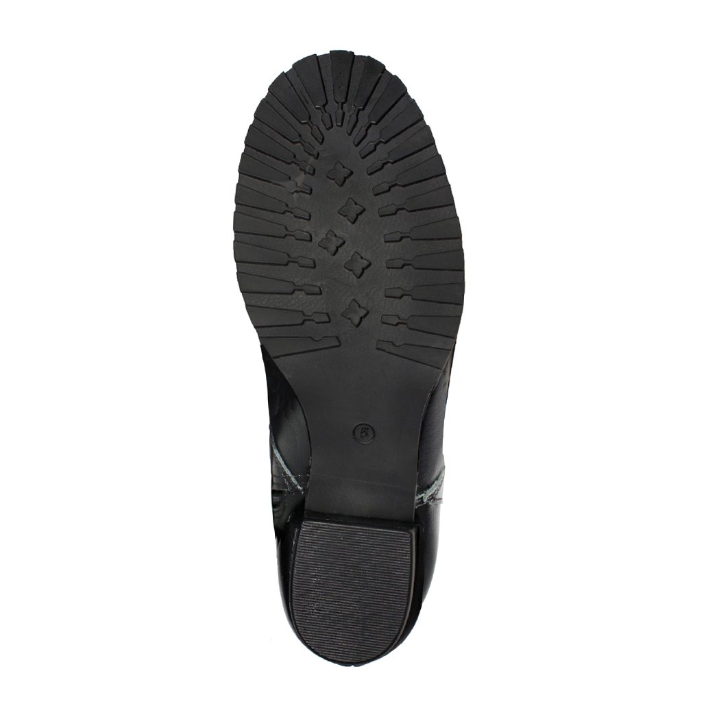 Bota Coturno Salto Alto Grosso Cano Curto Bico Redondo Luiza Sobreira Preta Mod. 2221 Preto 6