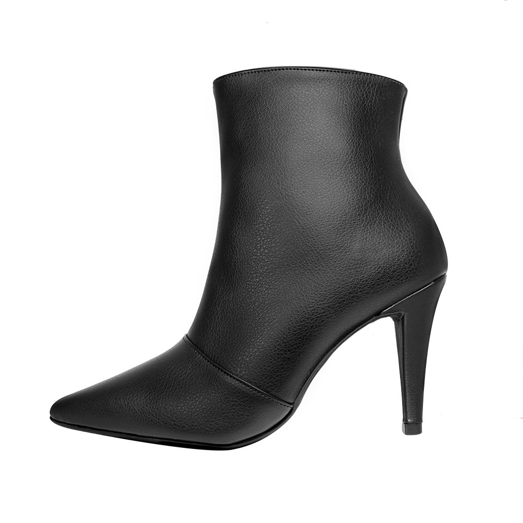 Bota Salto Alto Fino Cano Curto Bico Fino Luiza Sobreira Preta Mod. 2229 Preto 2