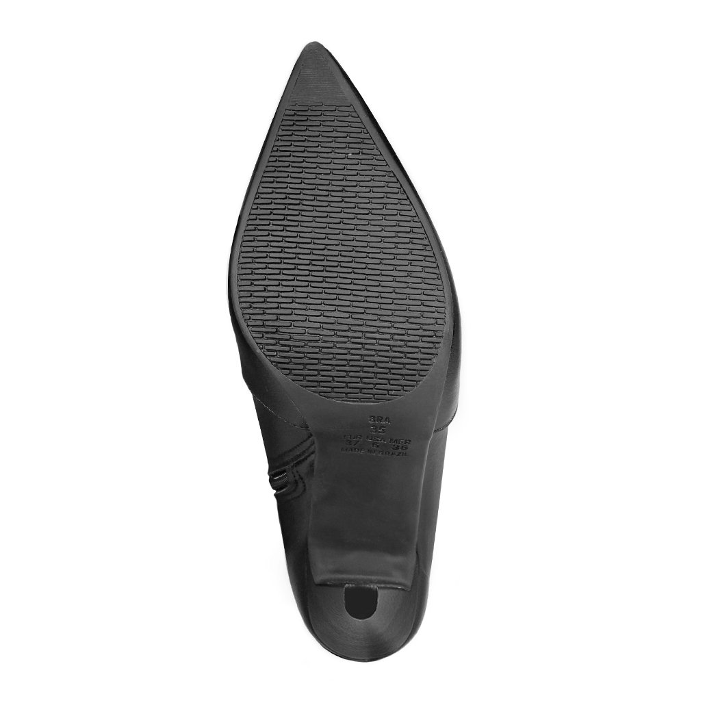 Bota Salto Alto Fino Cano Curto Bico Fino Luiza Sobreira Preta Mod. 2229 Preto 6