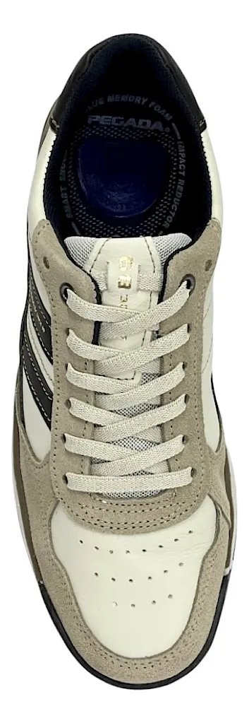 Tênis Pegada Sapatênis Masculino Couro Amortech 112504 Off White/Bege 4