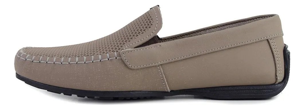 Sapato Masculino Drive Pegada Mocassim Couro 140780 Bege 2