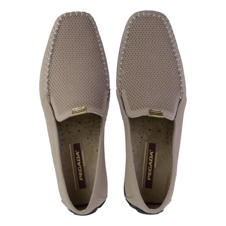 Sapato Masculino Drive Pegada Mocassim Couro 140780 Bege 3