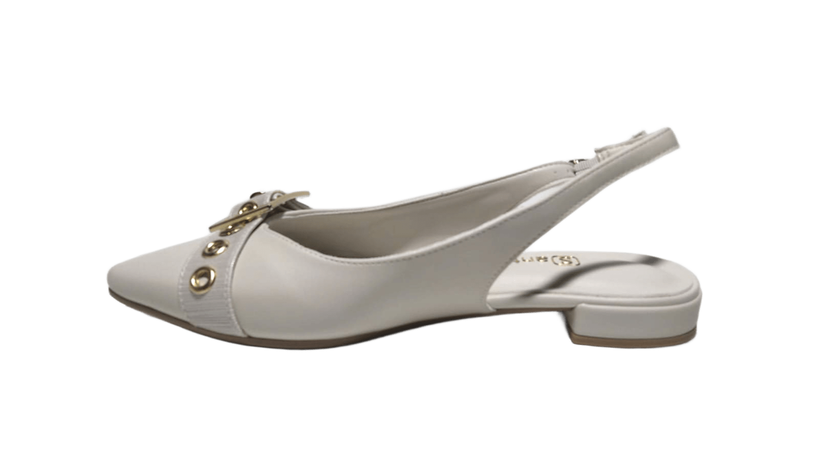 Sapatilha Sling Back Conforto Santinelli Bico Fino 1558-008 Off White 2