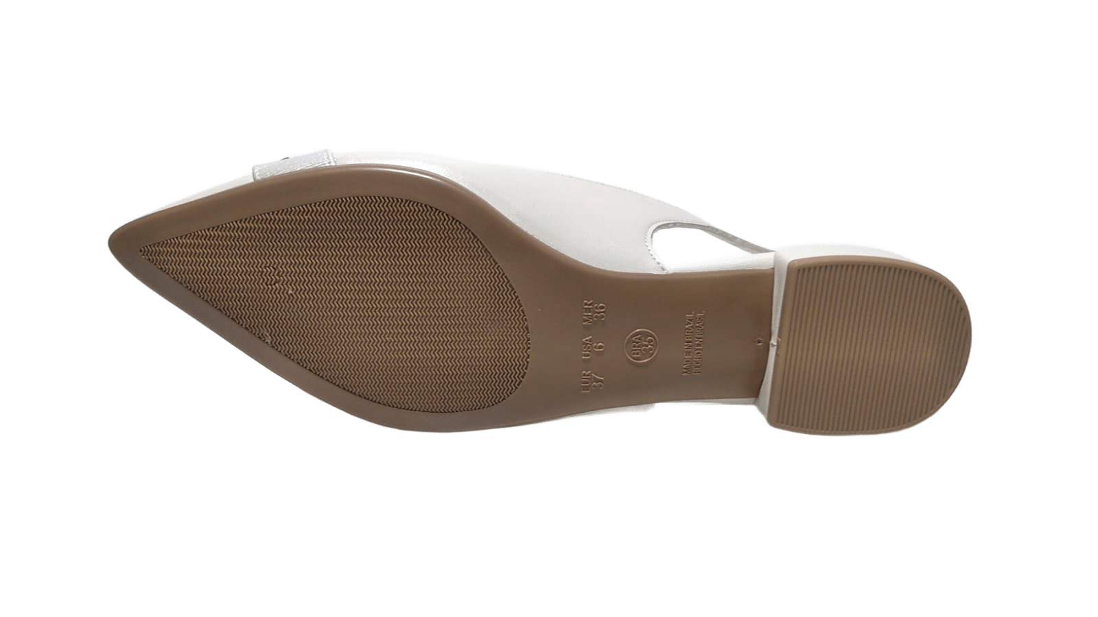 Sapatilha Sling Back Conforto Santinelli Bico Fino 1558-008 Off White 5