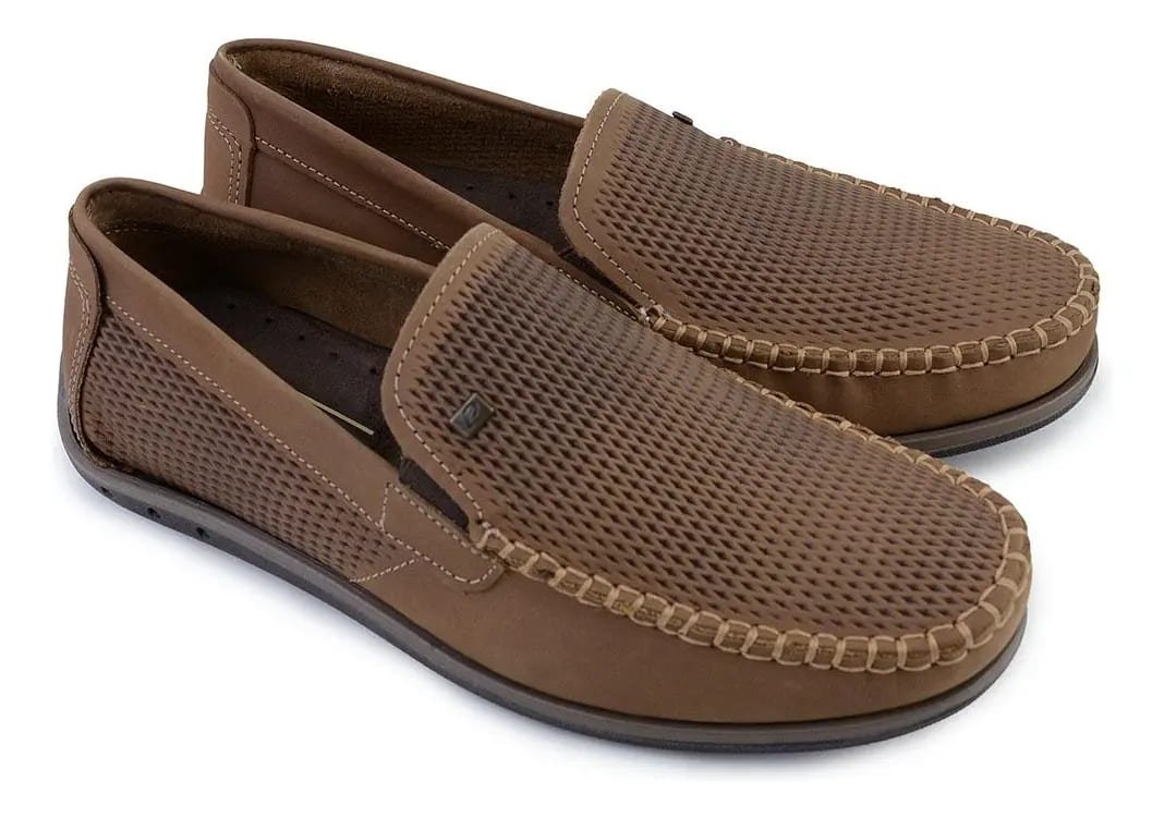 Sapato Mocassim Drive Masculino Pegada Couro 141606 Marrom 3