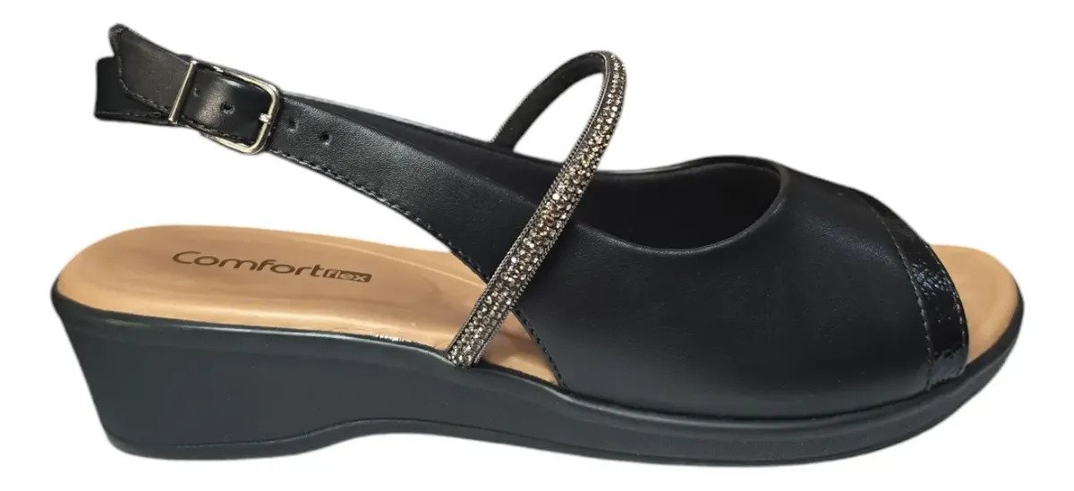 Sandália Comfortflex Feminino Salto Anabela 25-72304