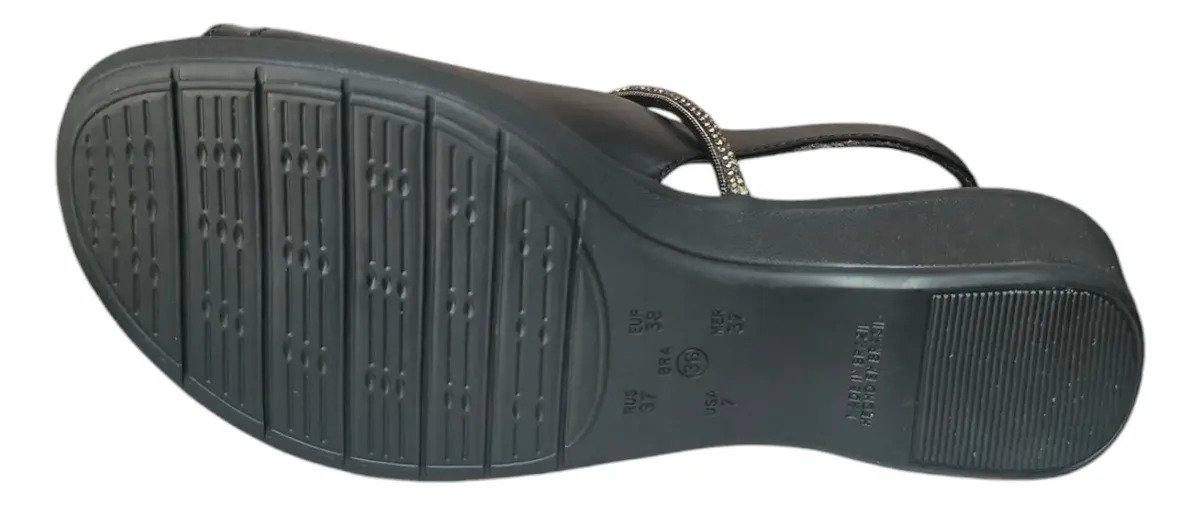 Sandália Comfortflex Feminino Salto Anabela 25-72304 Preto 5