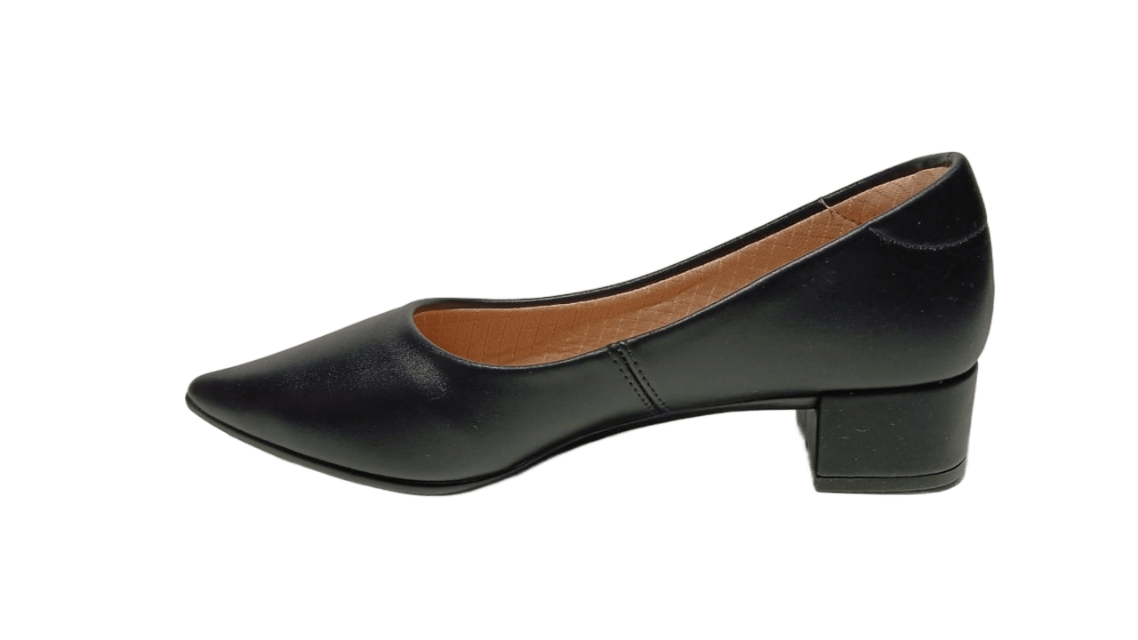 Sapato Santinelli Feminino Salto Bloco Bico Fino 1474-001 Preto 3