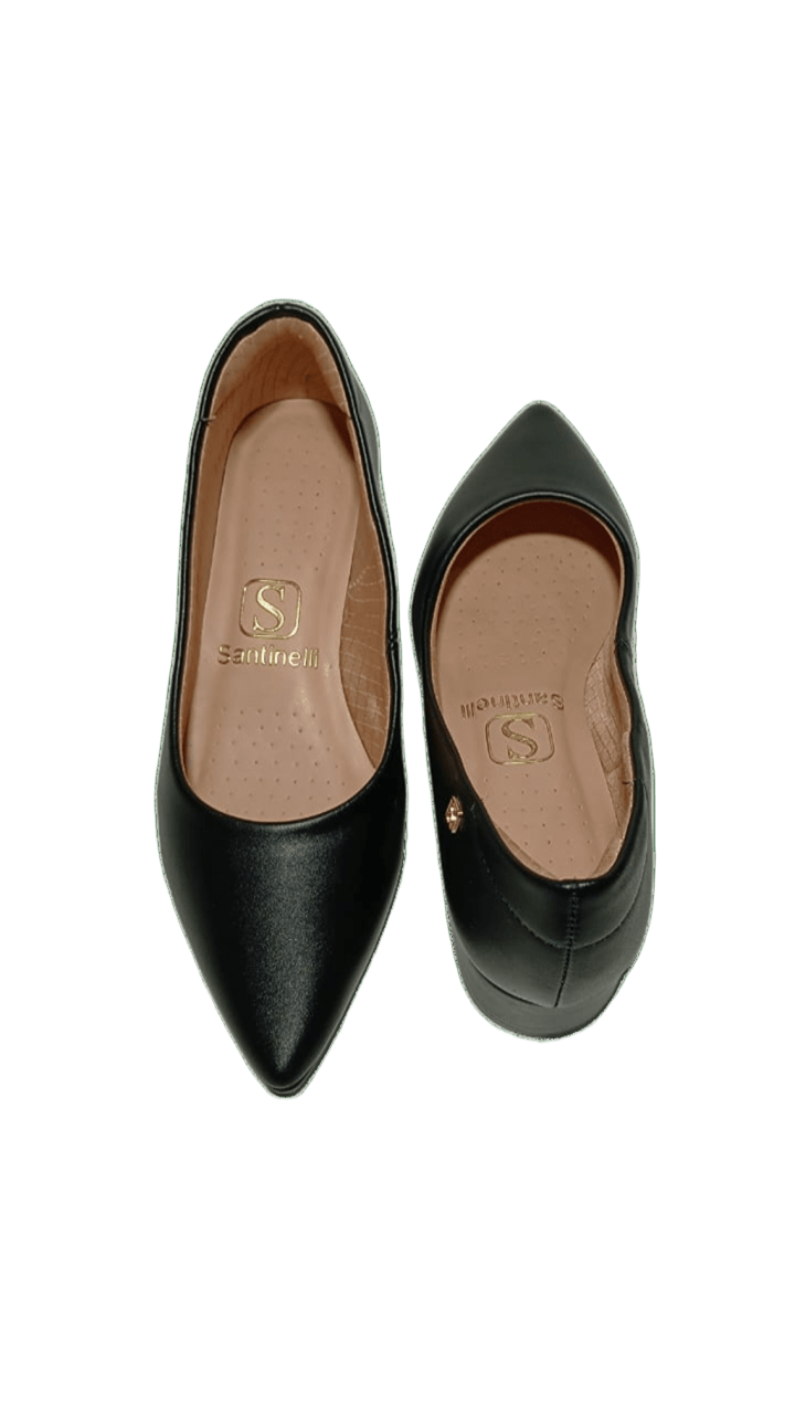 Sapato Santinelli Feminino Salto Bloco Bico Fino 1474-001 Preto 5