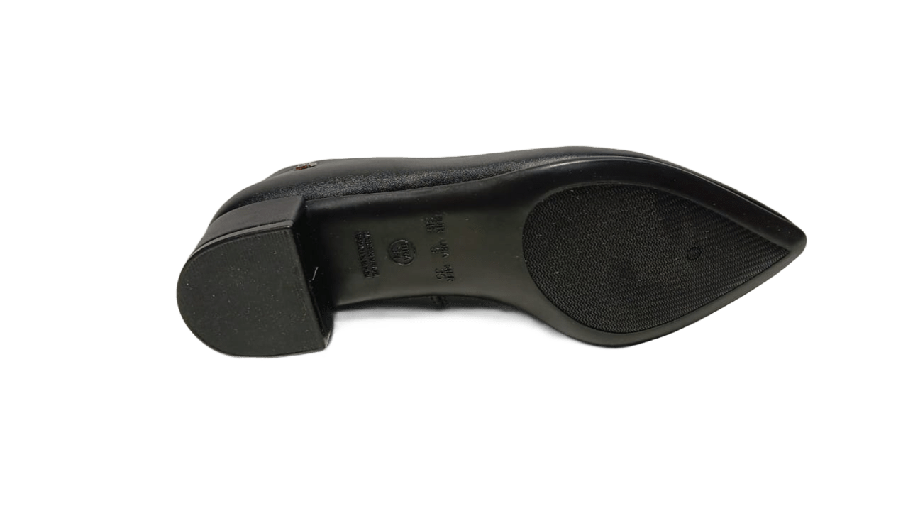 Sapato Santinelli Feminino Salto Bloco Bico Fino 1474-001 Preto 6