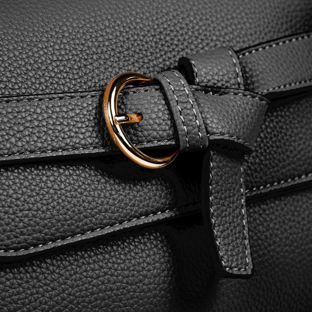 Bolsa Transversal Feminina Pasta Buckle Preta ÚNICO 6