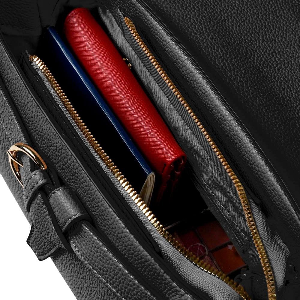 Bolsa Transversal Feminina Pasta Buckle Preta ÚNICO 7