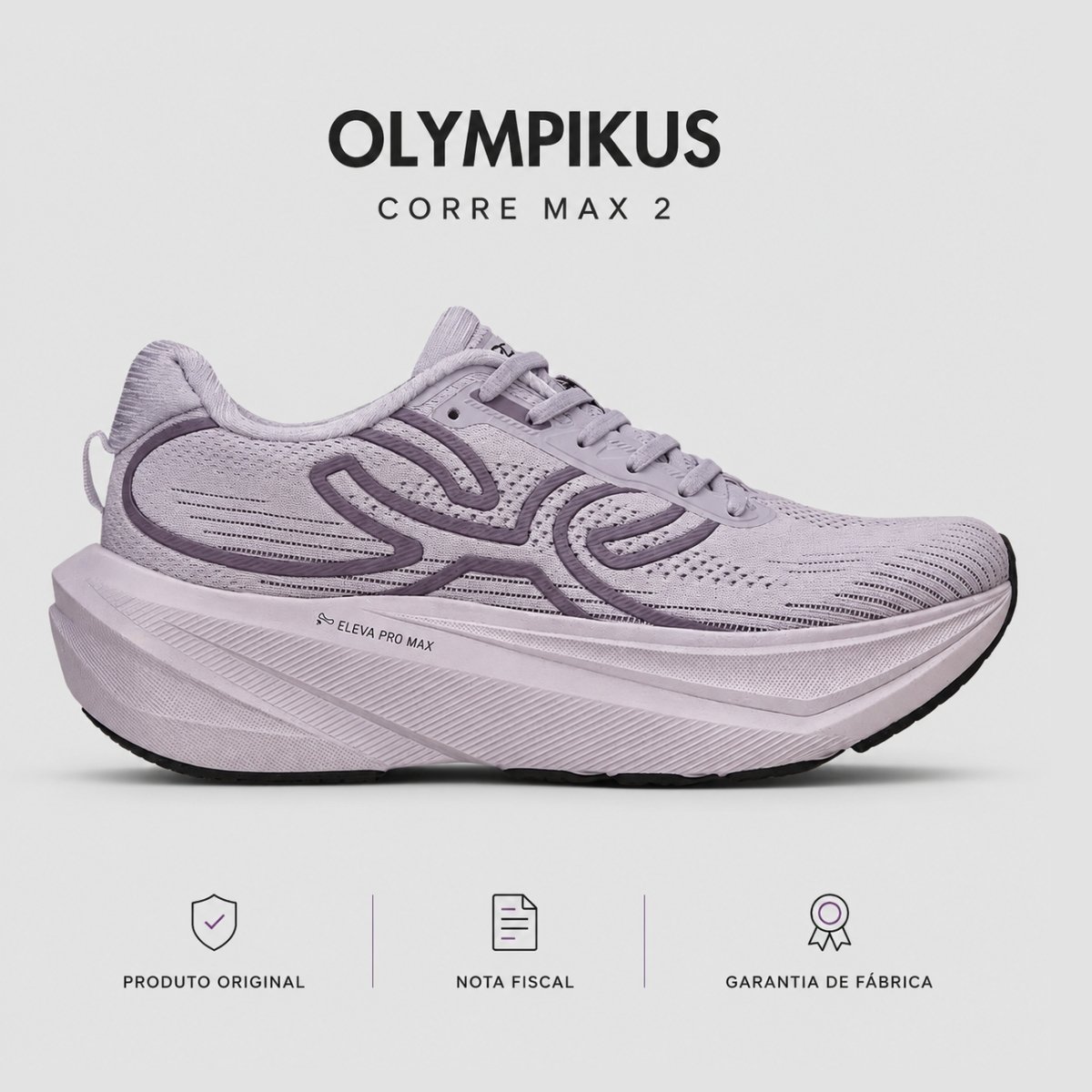 Tenis Olympikus Corre Max 2 Corrida Feminino Lilas Lilás 9