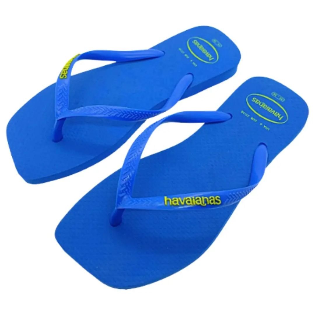 Chinelo Havaianas Azul Brilhante Feminino Sq Logo Pop Original Azul 2