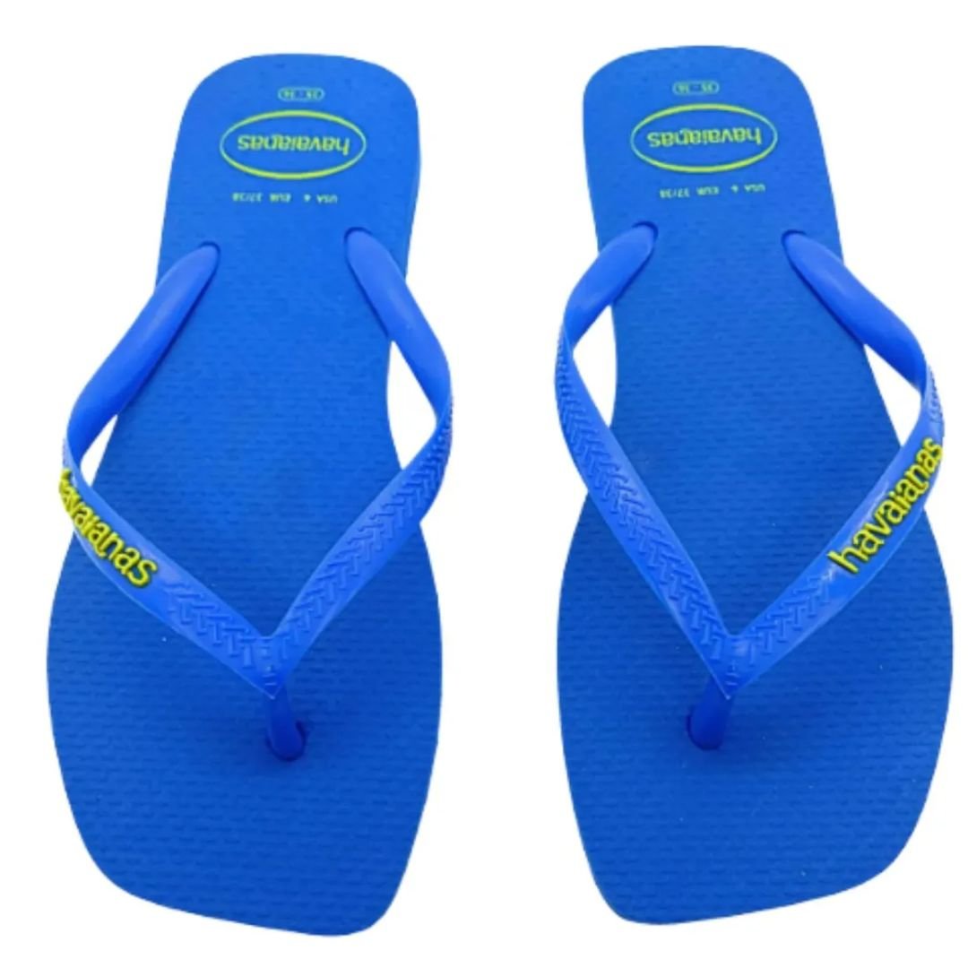 Chinelo Havaianas Azul Brilhante Feminino Sq Logo Pop Original Azul 3