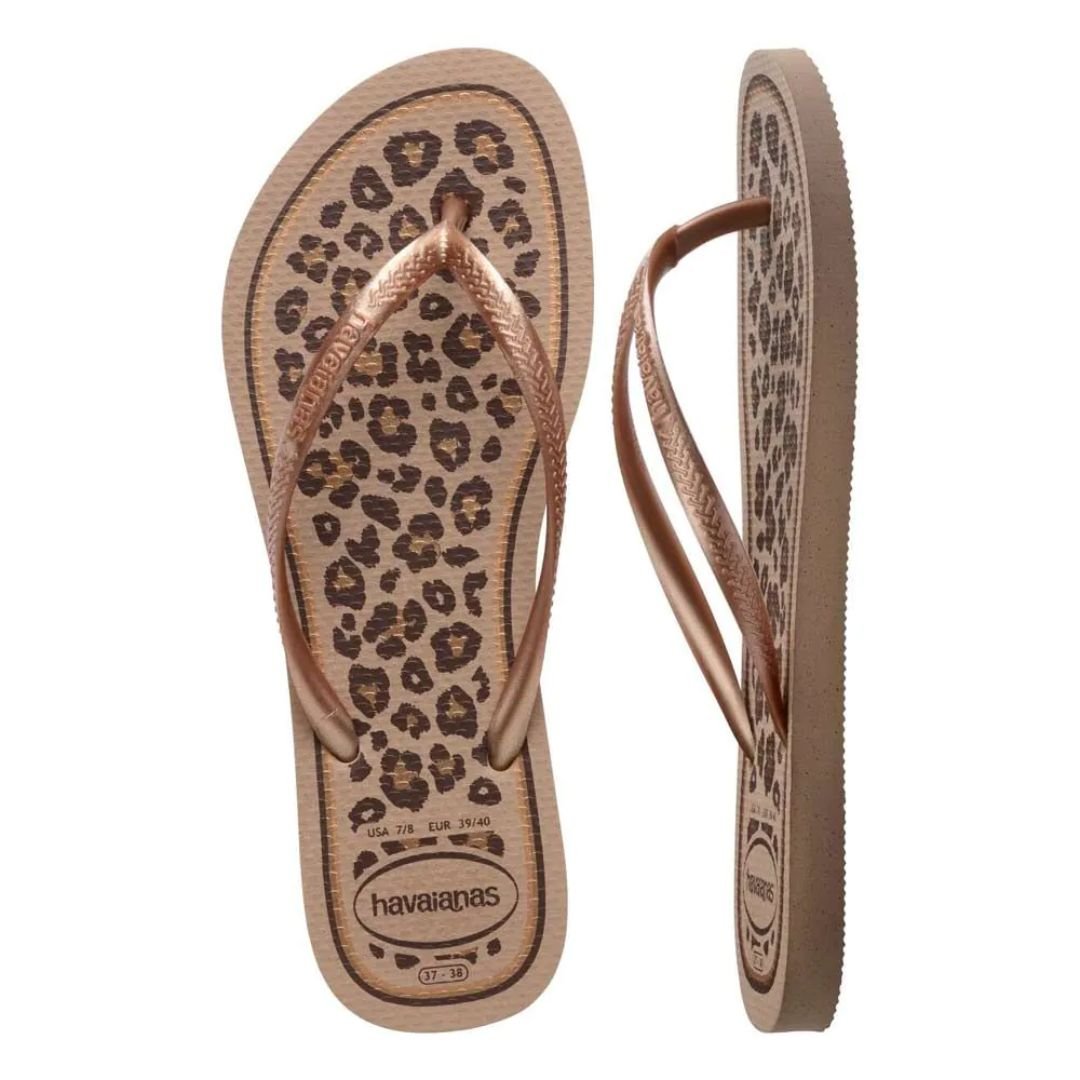 Chinelo Havaianas Rose Gold Feminino Slim Animals Original Rose Gold 5