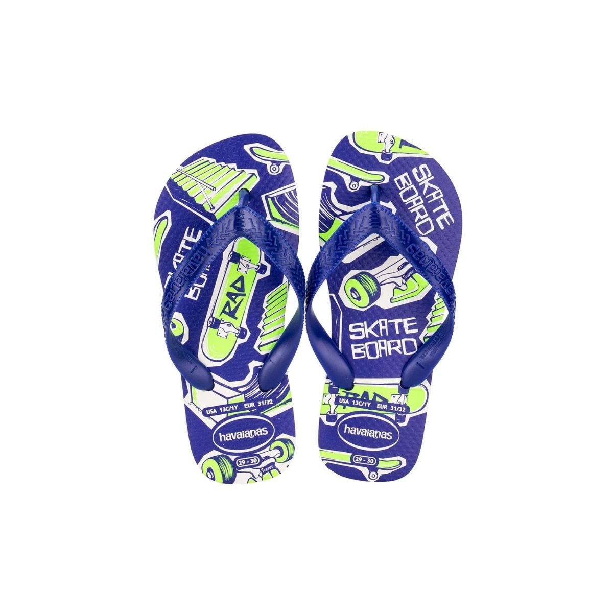 Chinelo Havaianas Branco Azul Kids Athletic