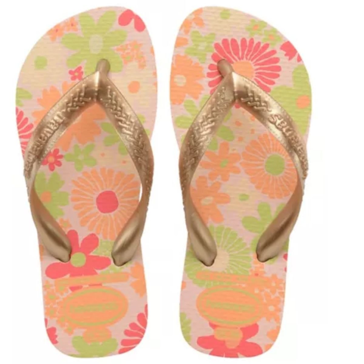 Chinelo Havaianas Rosa Ballet Meninas Kids Flores Original Rosa 2