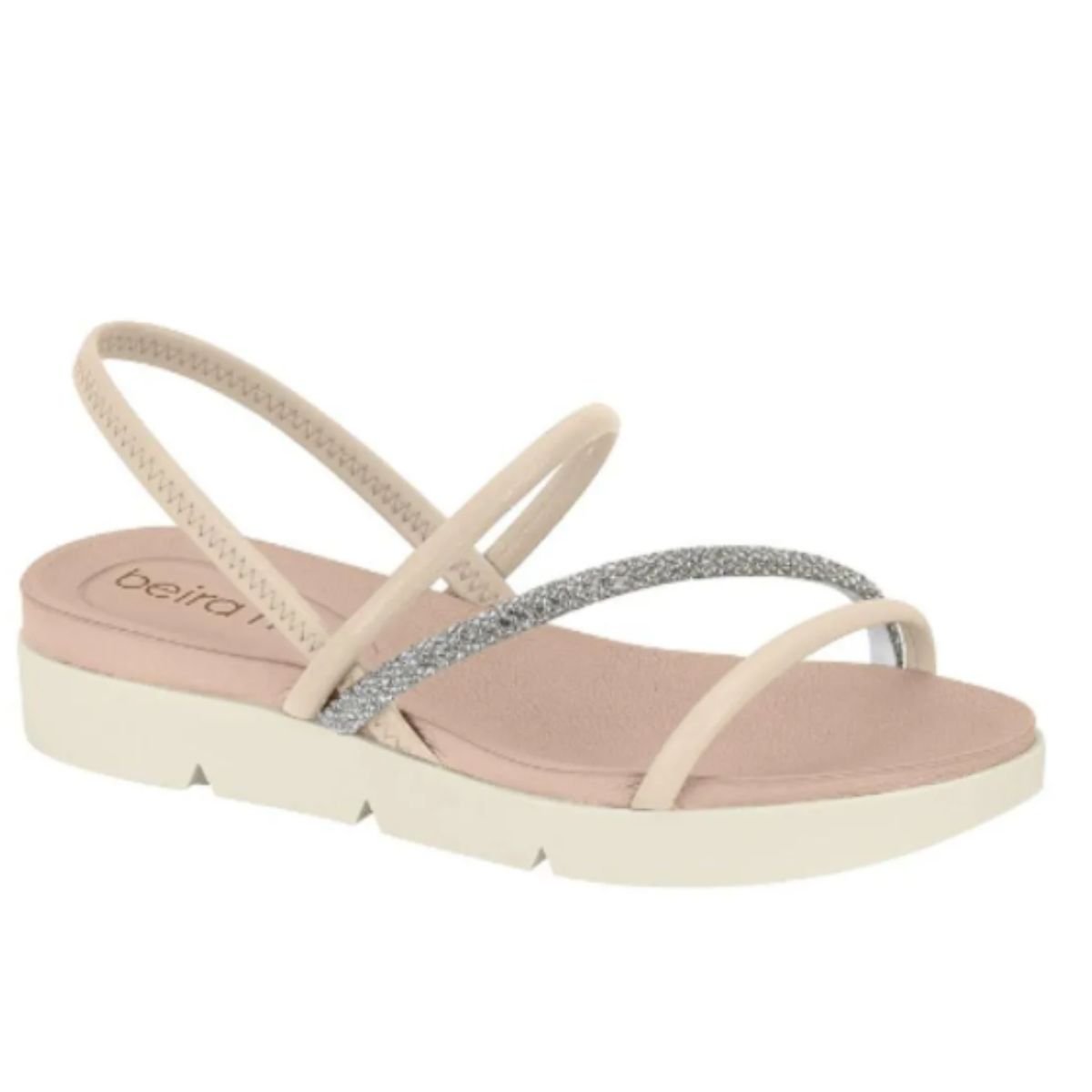Sandália Papete Beira Rio Creme Feminino 8387.530