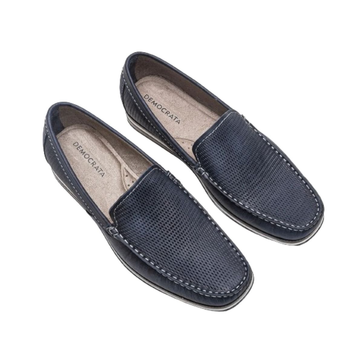 Sapato Mocassim Democrata Navy Masculino 135201 Couro Navy 2