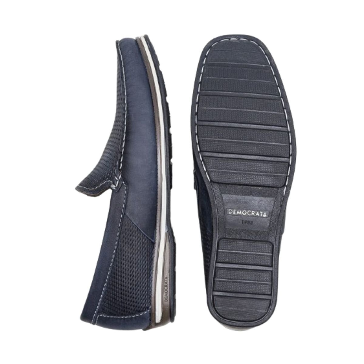 Sapato Mocassim Democrata Navy Masculino 135201 Couro Navy 3