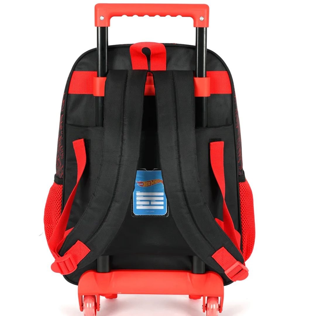 Mochila Luxcel Vermelho Infantil Menino Hot Weels C/Rodas Original IC42582 Vermelho 5