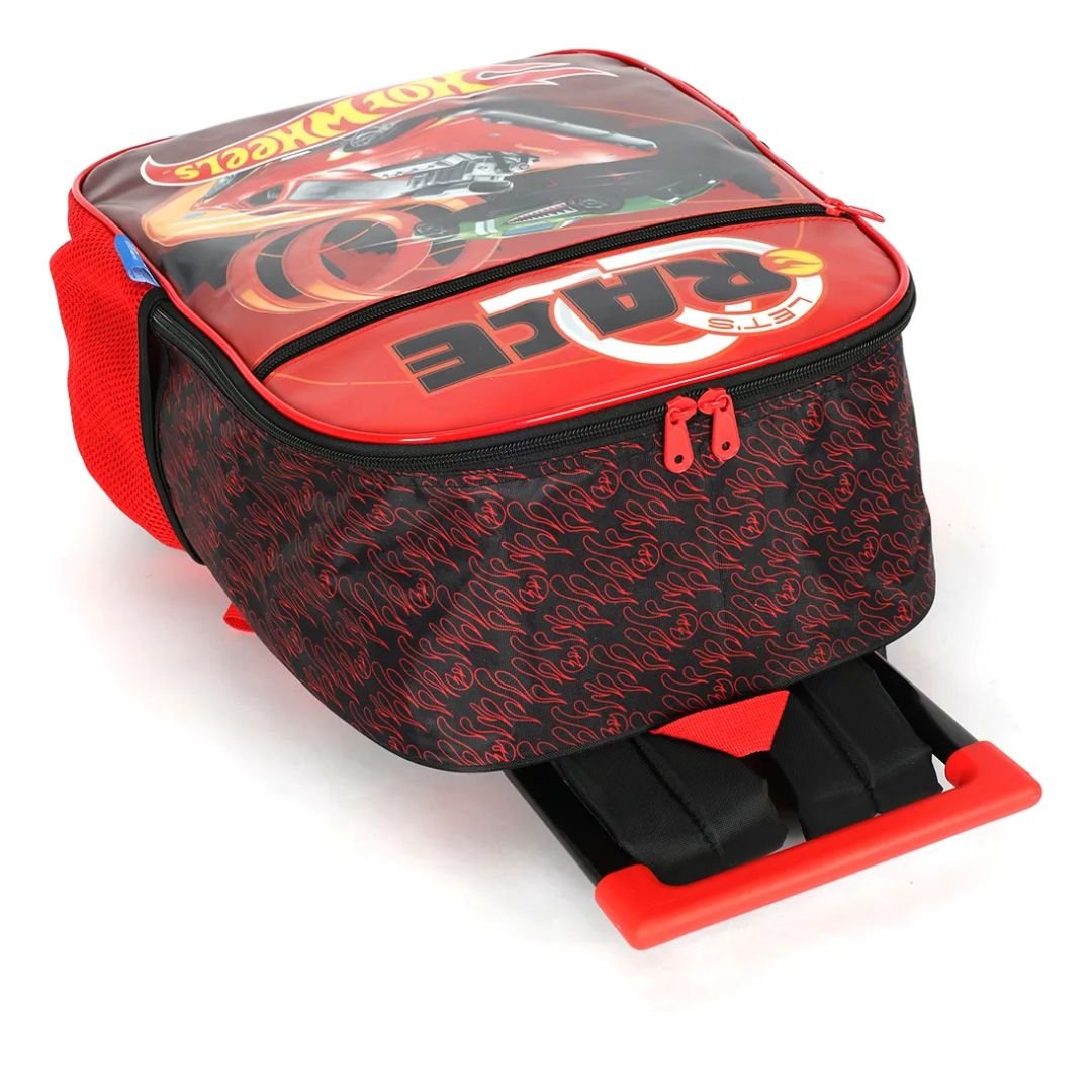 Mochila Luxcel Vermelho Infantil Menino Hot Weels C/Rodas Original IC42582 Vermelho 6