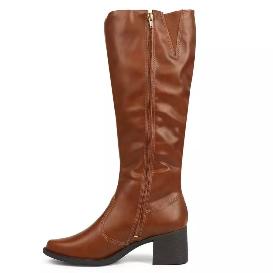 Bota Mississipi De Cano Alto Tabaco Feminino Original J0833 Tabaco 2