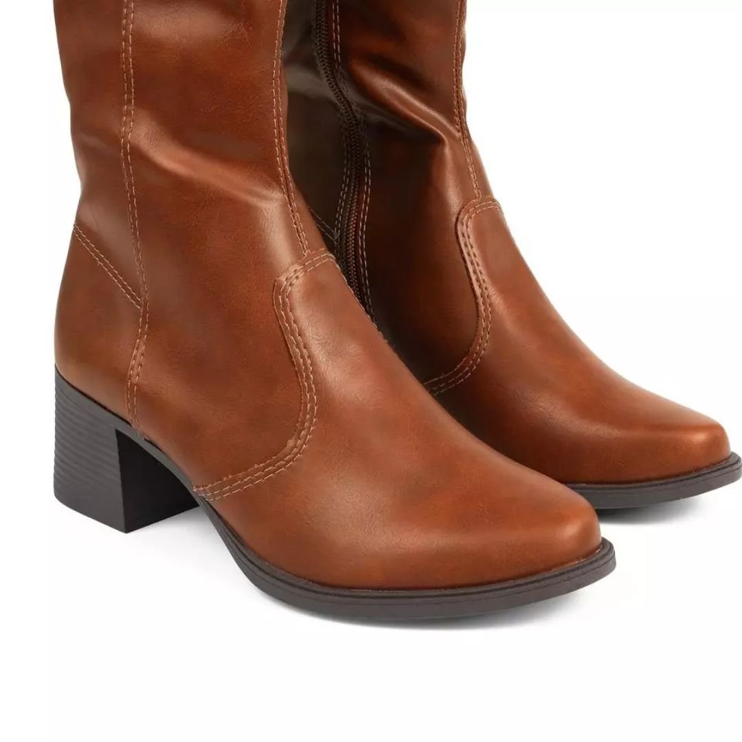Bota Mississipi De Cano Alto Tabaco Feminino Original J0833 Tabaco 3