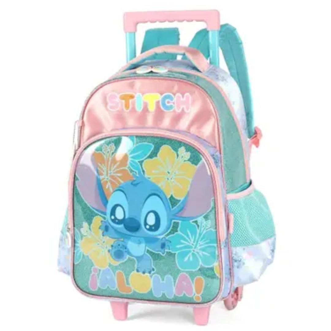 Mochila Luxcel Turquesa Menina Stitch De Rodinha Original IC42402 Turquesa 2