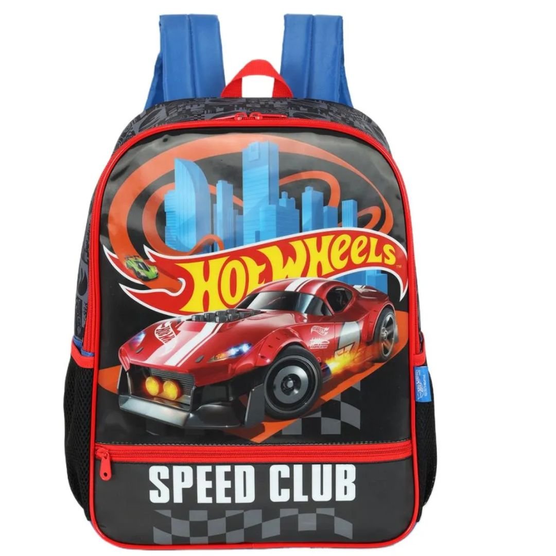 Mochila Luxcel Preto Infantil Menino Hot Wheels Original IS42581 Preto 2