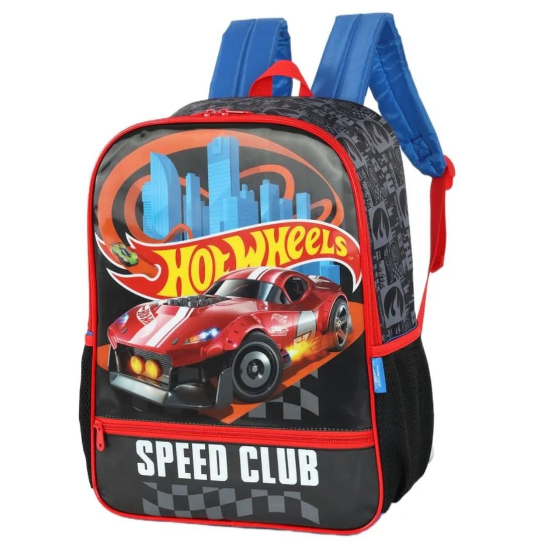 Mochila Luxcel Preto Infantil Menino Hot Wheels Original IS42581 Preto 3