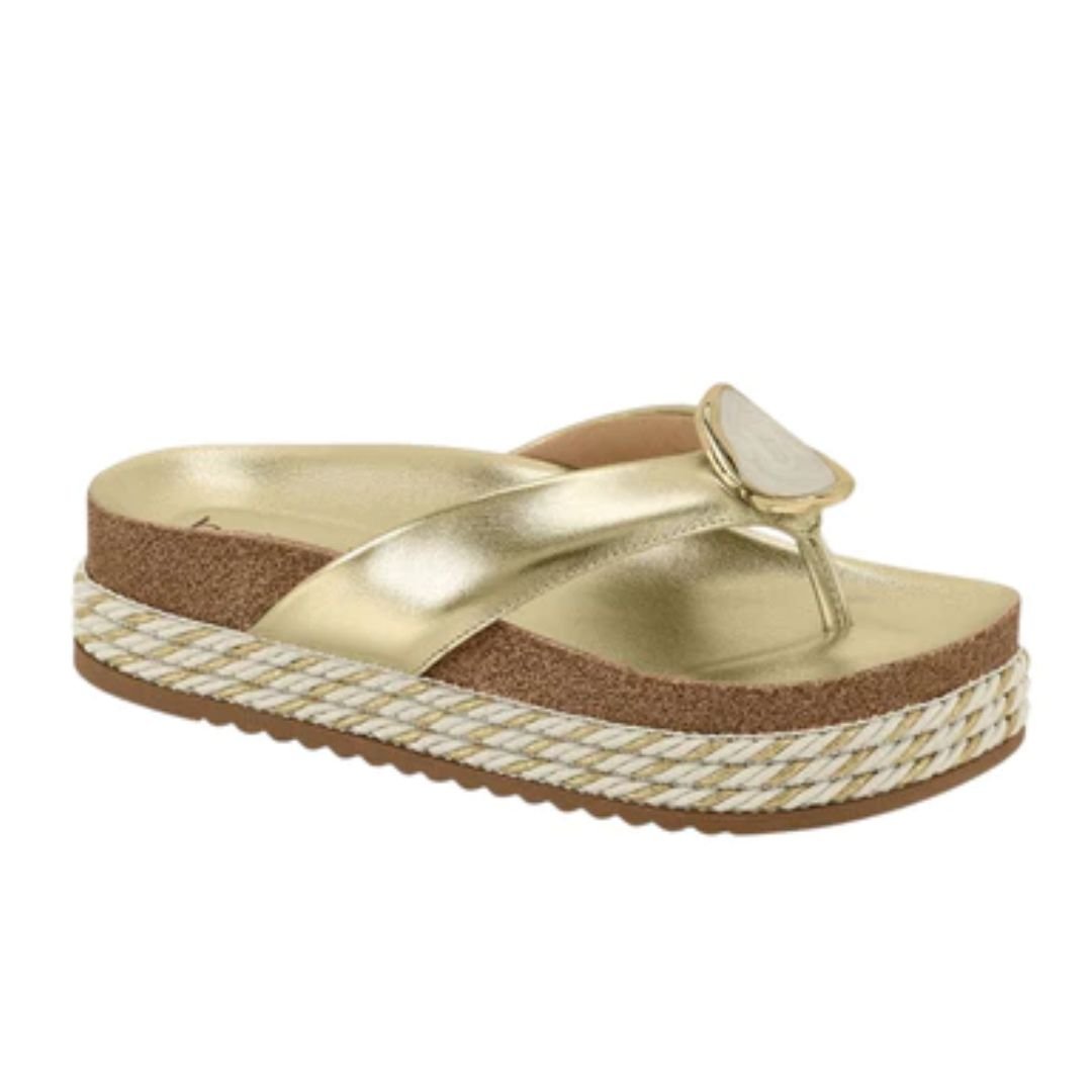 Chinelo Beira Rio Dourado Feminino Original 8546.216