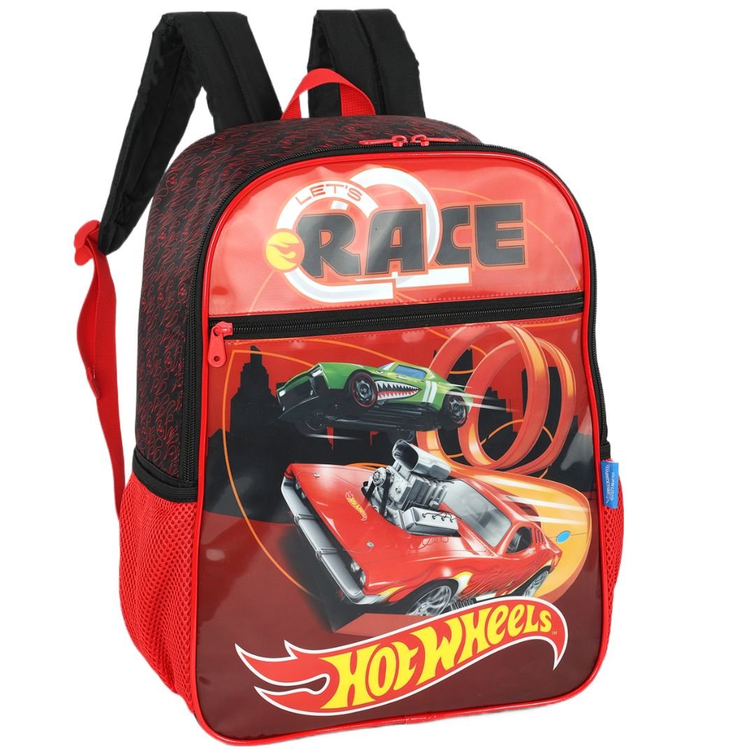 Mochila Luxcel Vemelho Infantil Menino Hot Wheels Original IS42581 Vermelho 2