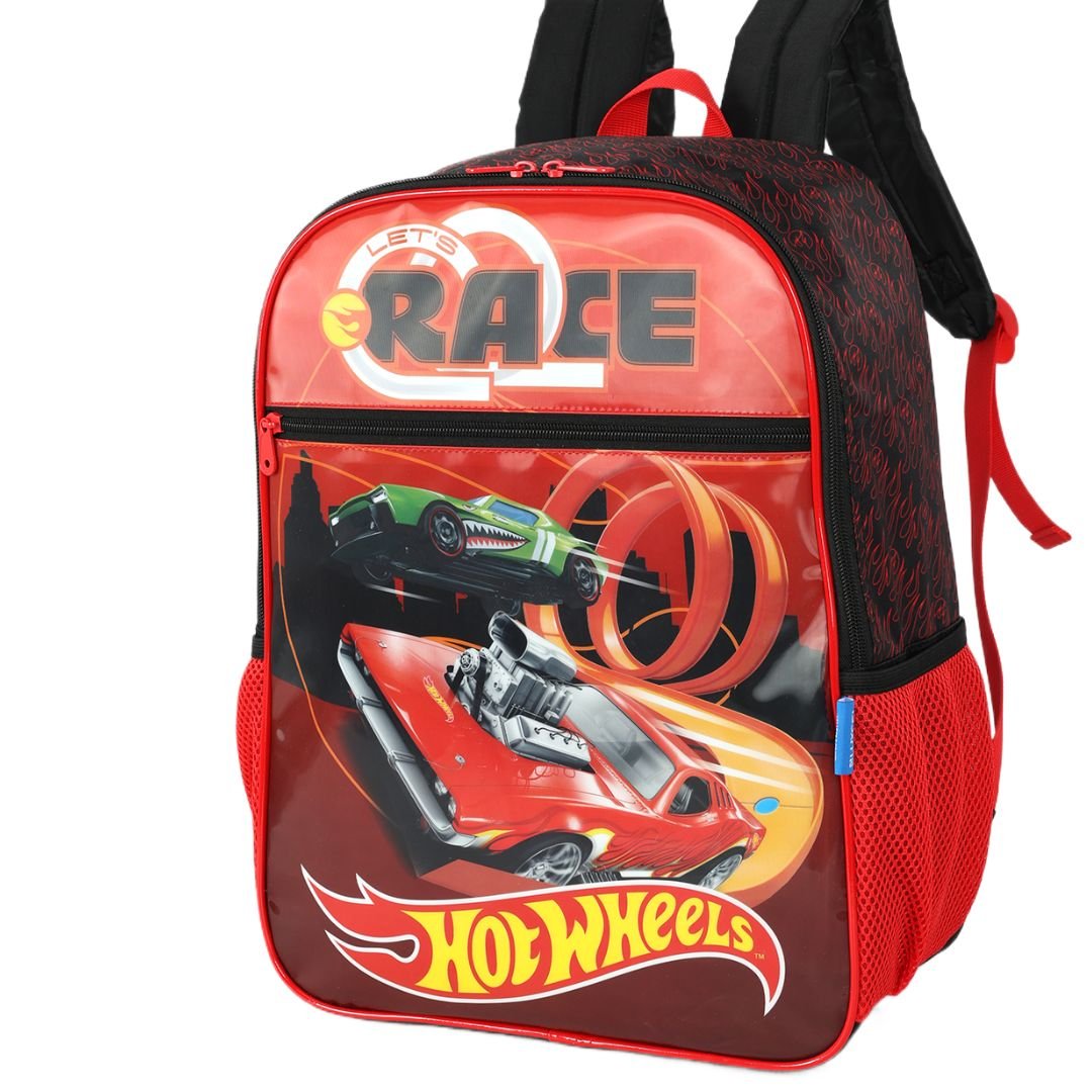 Mochila Luxcel Vemelho Infantil Menino Hot Wheels Original IS42581 Vermelho 3