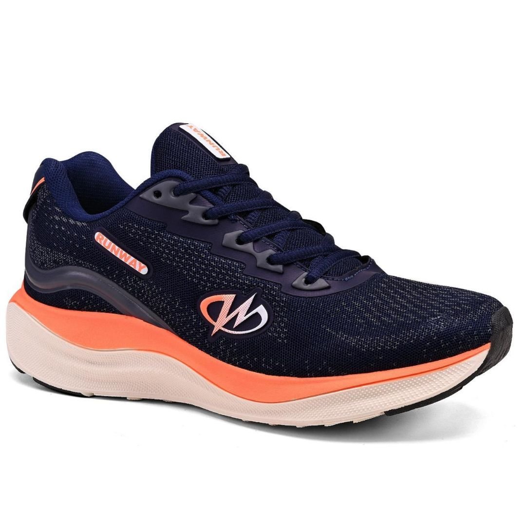 Tenis Runway Marinho Laranja Masculino Original 80100