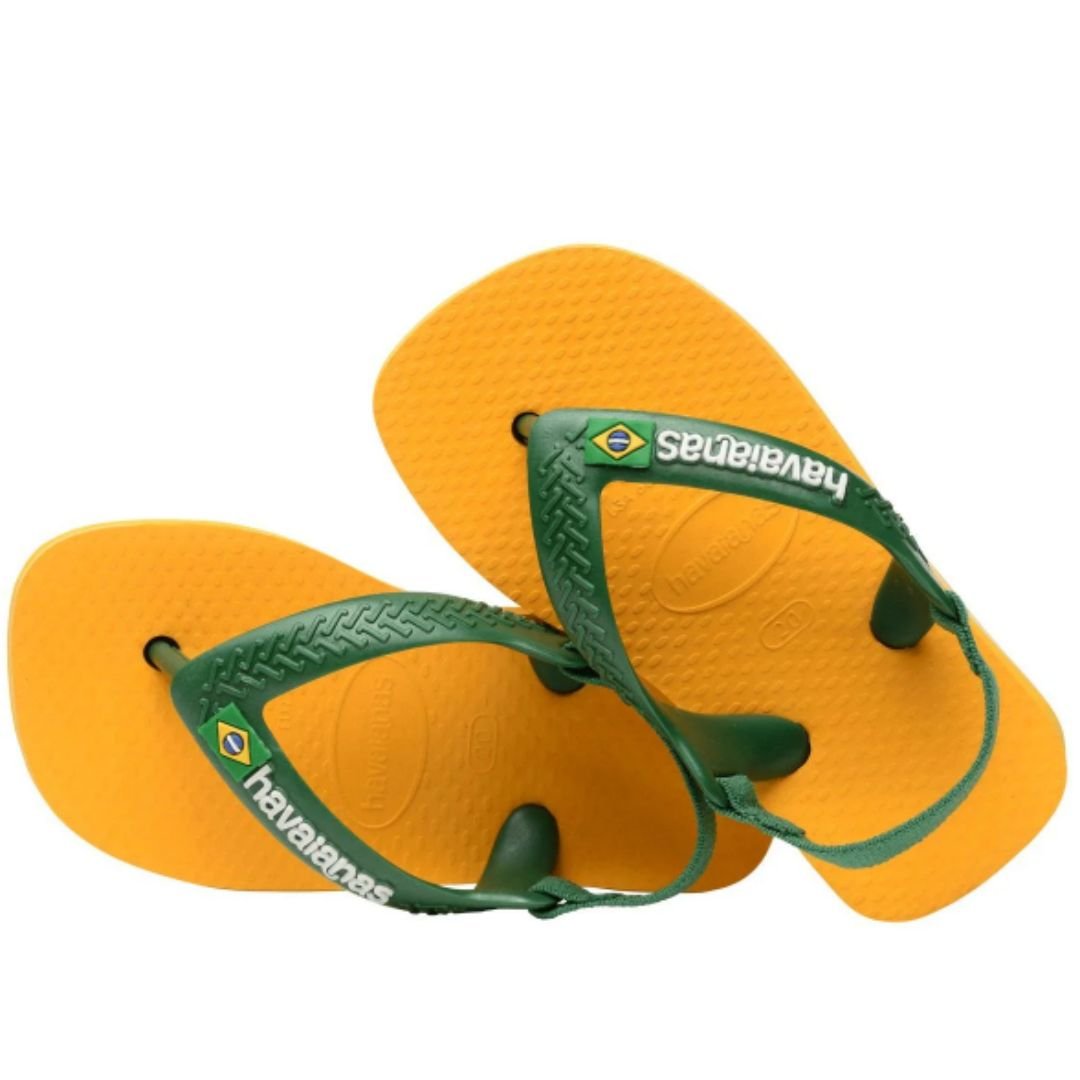 Chinelo Havaianas Amarelo Baby Brasil Logo Original