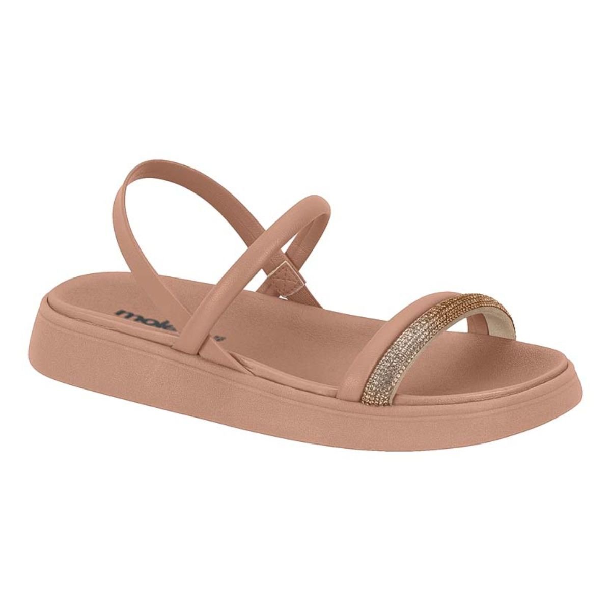 Sandália Moleca Nude/Camel Cristal Feminino 5469.124