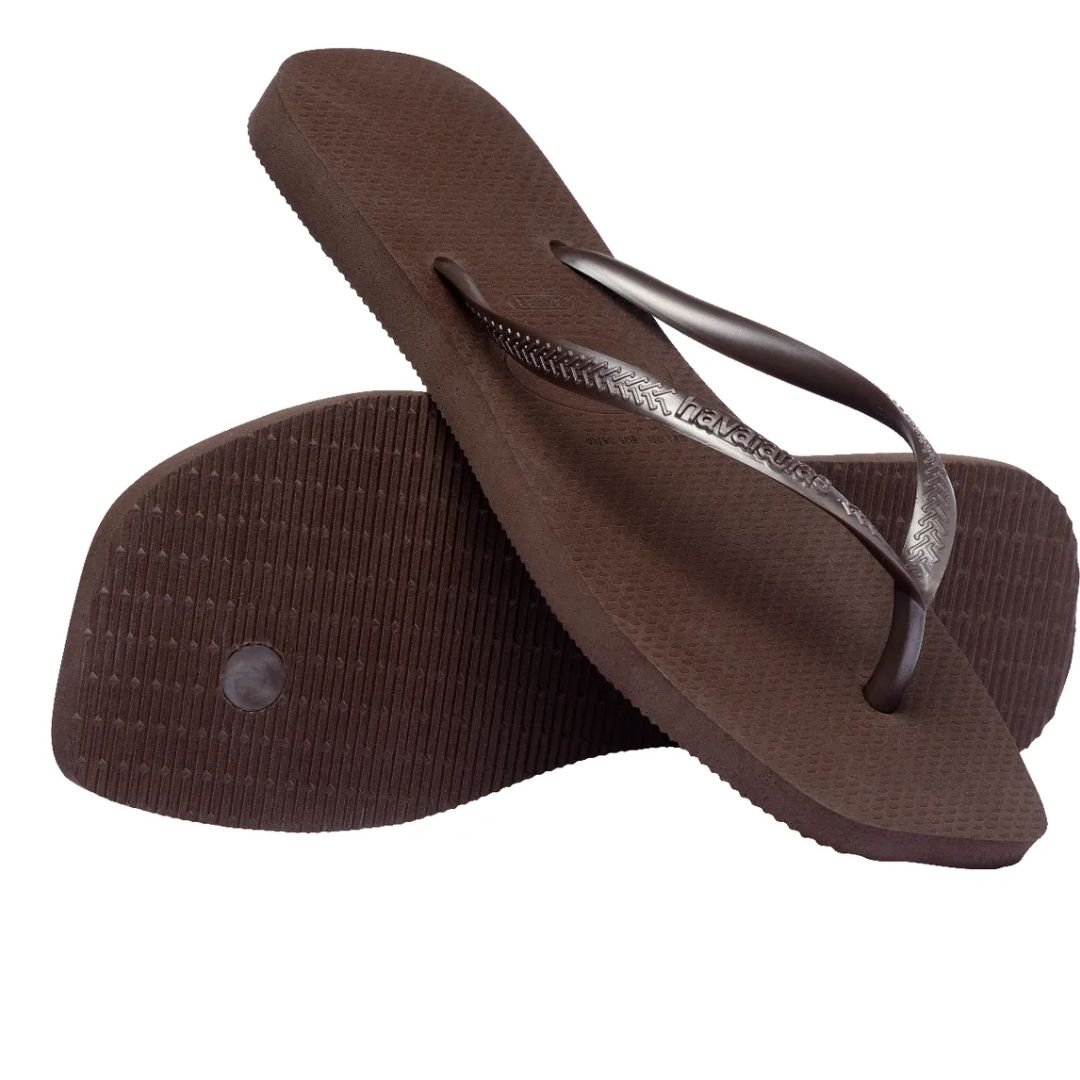 Chinelo Havaianas Café Feminino Slim Square Original Café 5