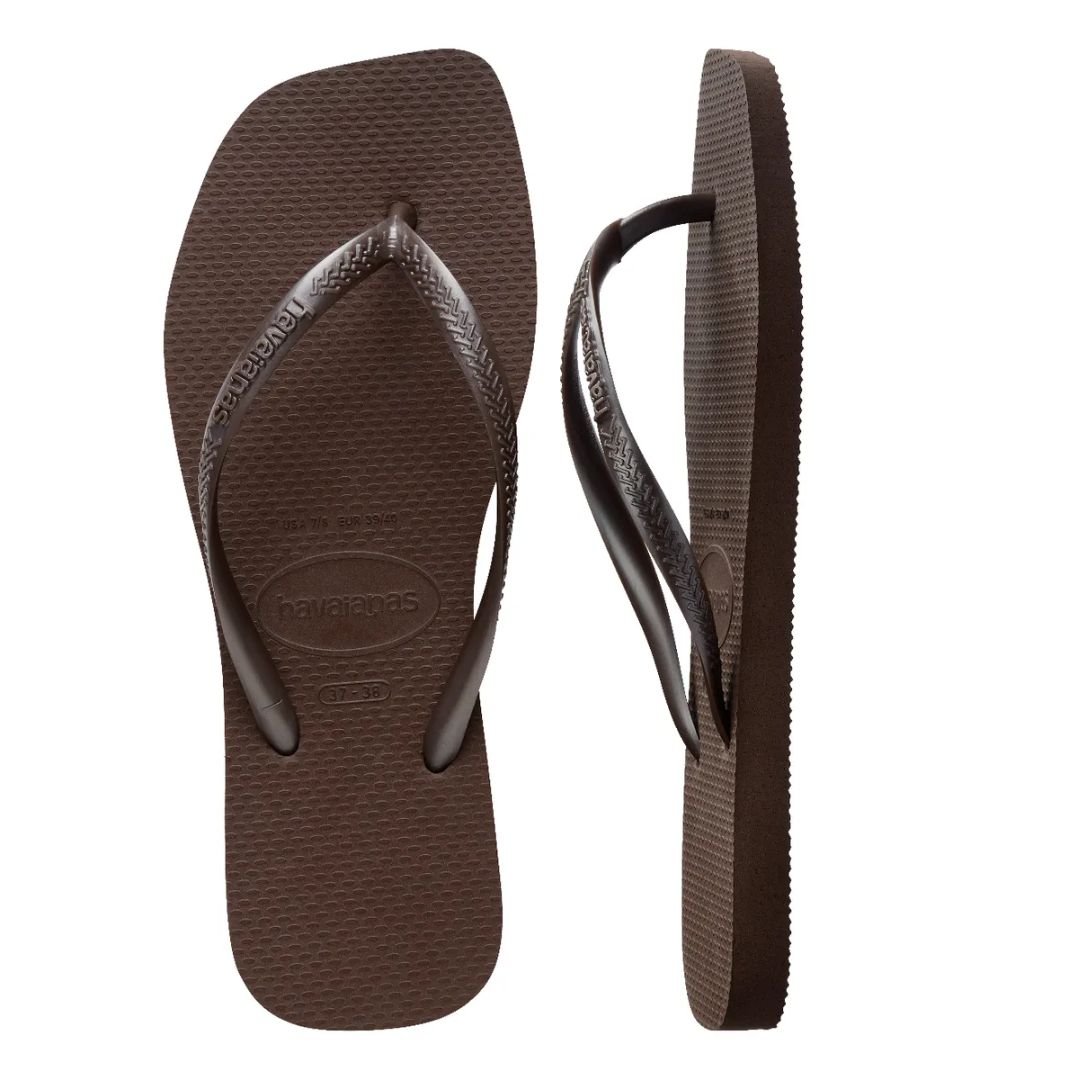 Chinelo Havaianas Café Feminino Slim Square Original Café 6