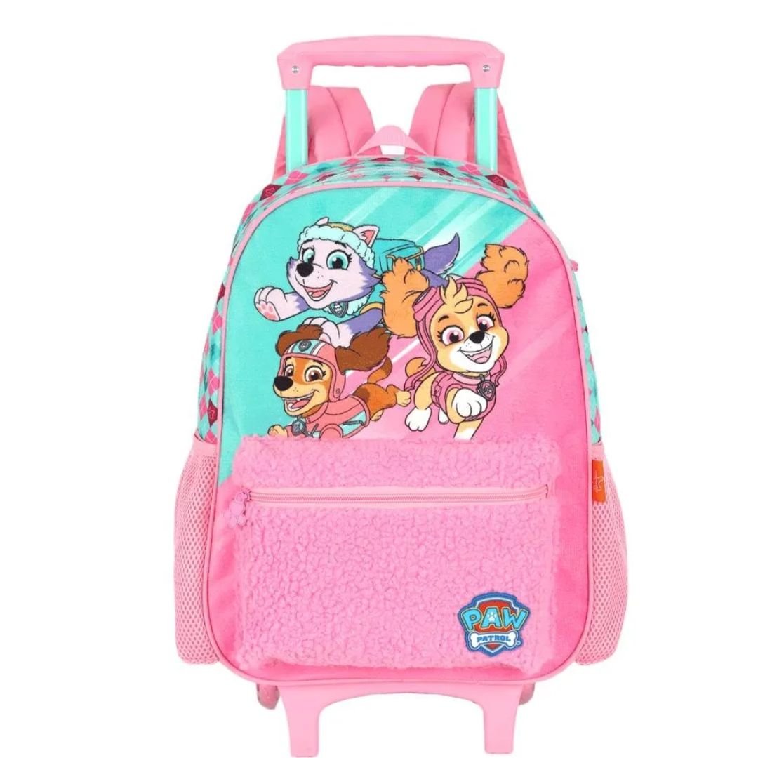 Mochila Escolar Luxcel Rosa Infantil Menina IC43372 PATRULHA C/RODAS