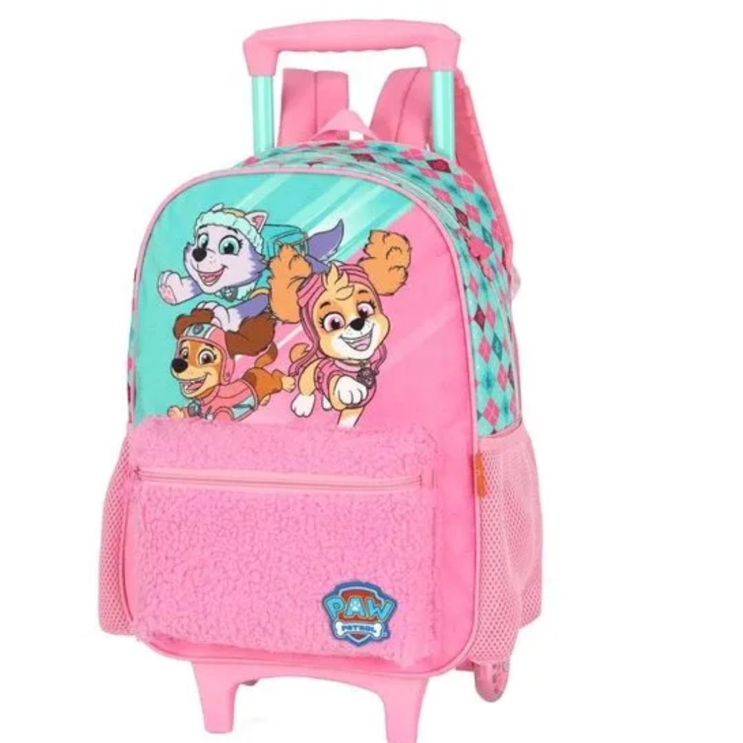 Mochila Escolar Luxcel Rosa Infantil Menina IC43372 PATRULHA C/RODAS Rosa 2