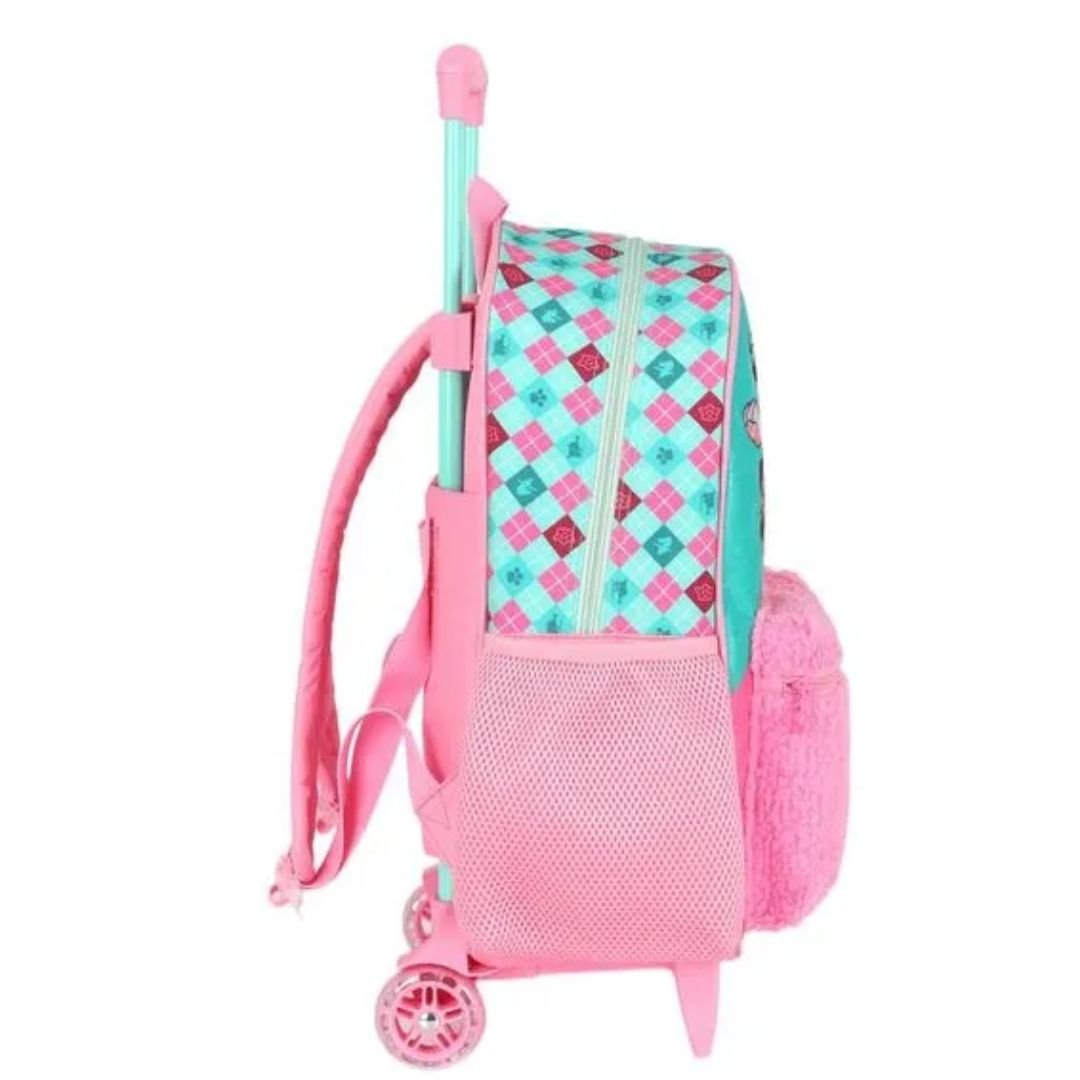 Mochila Escolar Luxcel Rosa Infantil Menina IC43372 PATRULHA C/RODAS Rosa 3